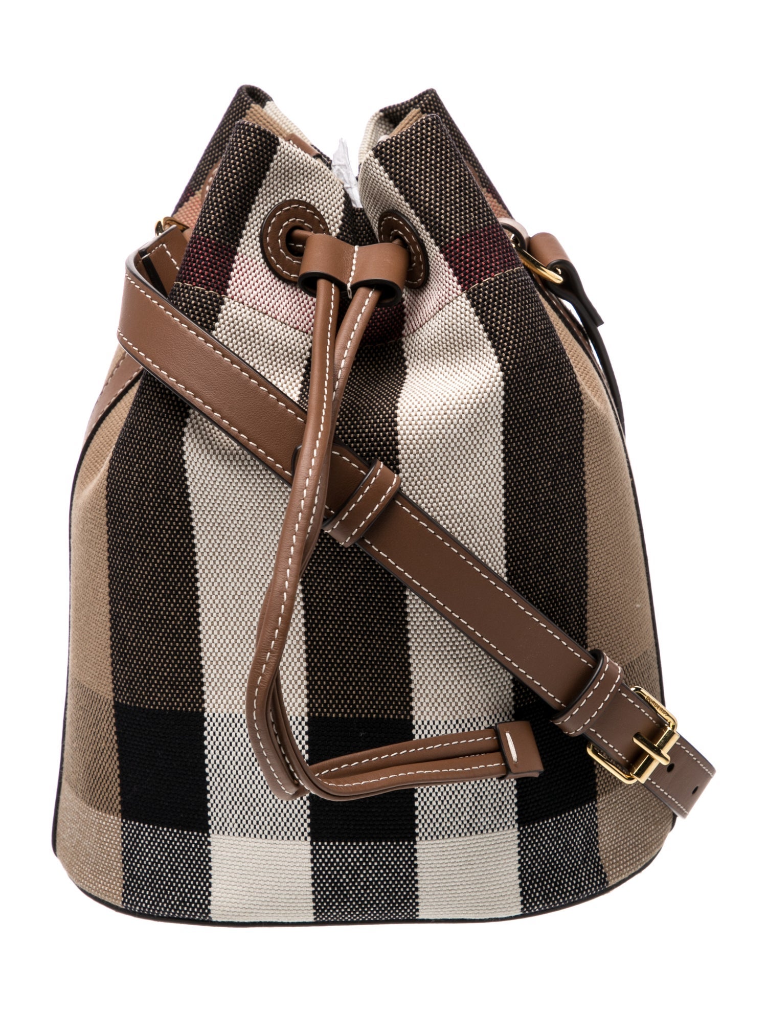 Giant Check Bucket Bag