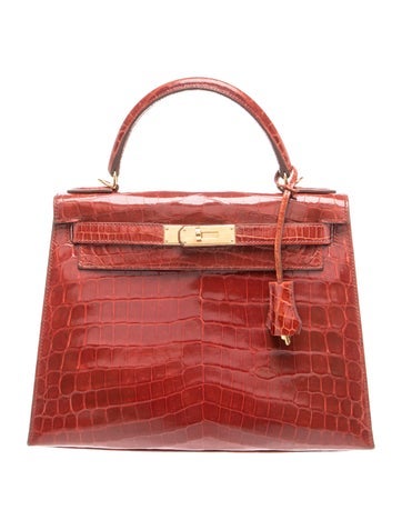 Hermes Shiny Niloticus Crocodile Kelly II Sellier 28