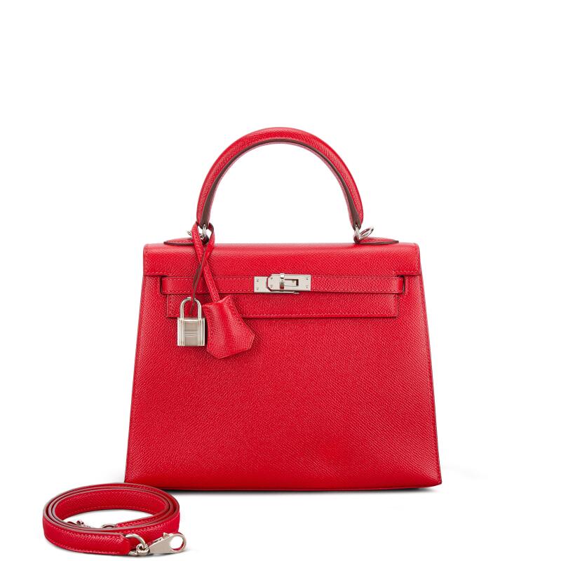 Hermes Rouge Casaque Epsom Kelly 25 Sellier Palladium Hardware, 2016