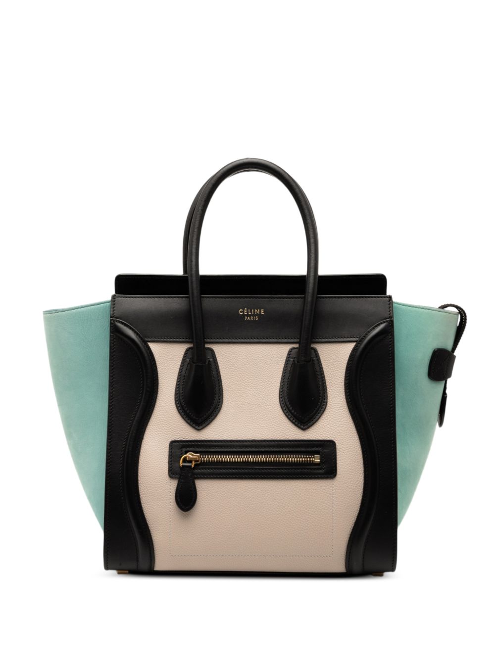 2017 Micro Tricolor Leather Luggage Tote handbag