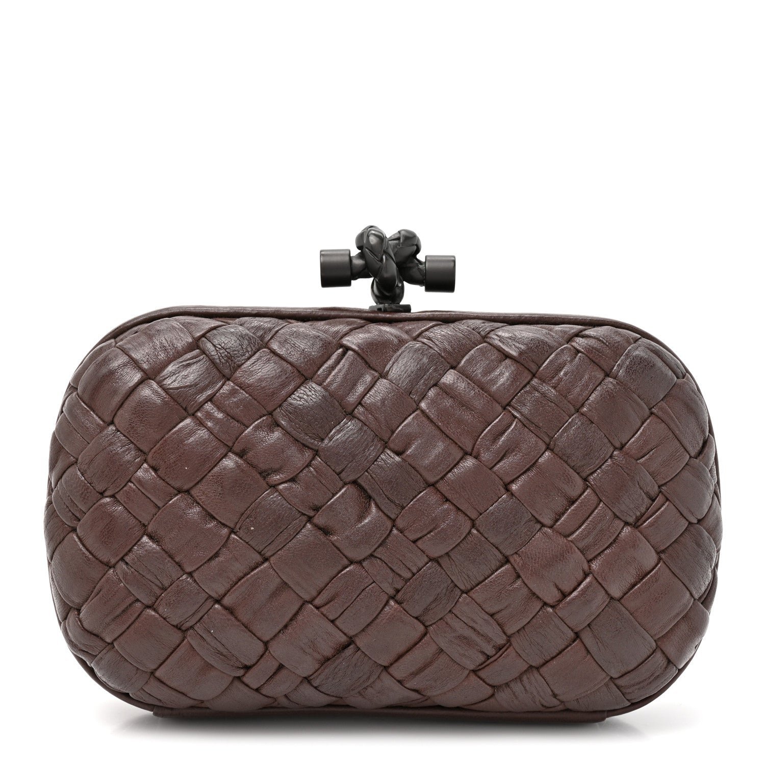Bottega Veneta Nappa Intrecciato Knot Clutch Moro