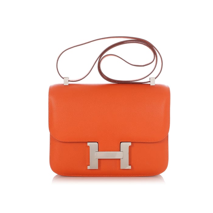 Hermes Hermès Orange Epsom Constance 23