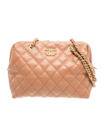 Shiny Caviar Quilted Large Bowling Bag