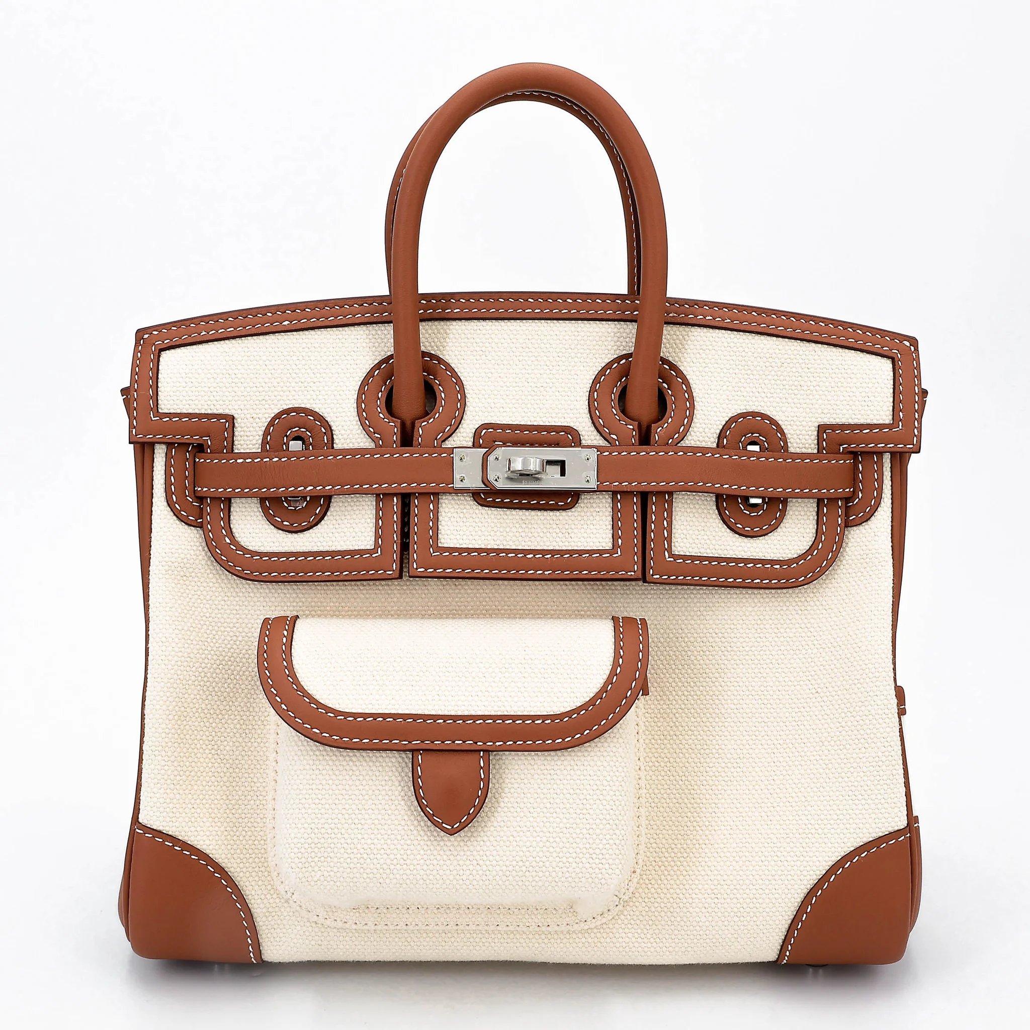 Brand New ( Rank N ) HERMÈS Limited Edition Birkin Cargo 25 Gold (37) Swift Toile Goeland canvas Palladium hardware G (2026)