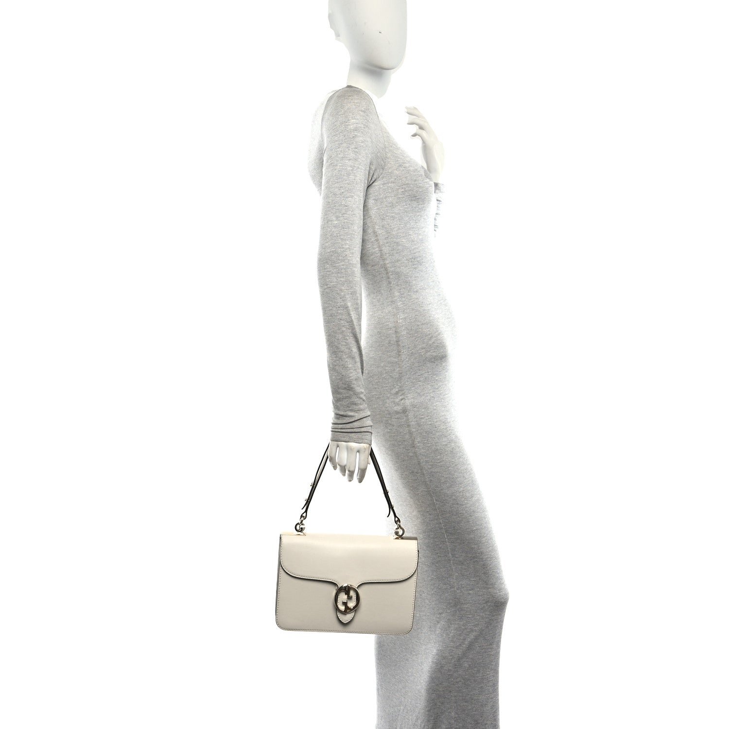 Gucci Calfskin Medium 1973 Shoulder Flap Bag Ivory