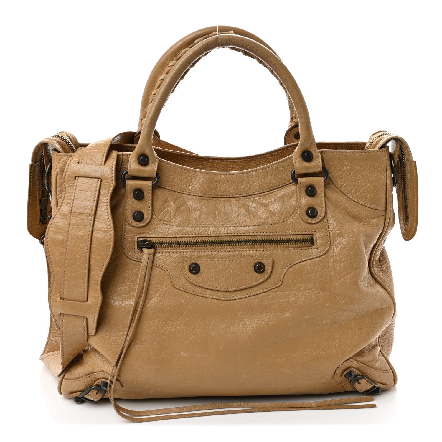 Balenciaga Agneau Classic Hardware Velo Beige Nougatine