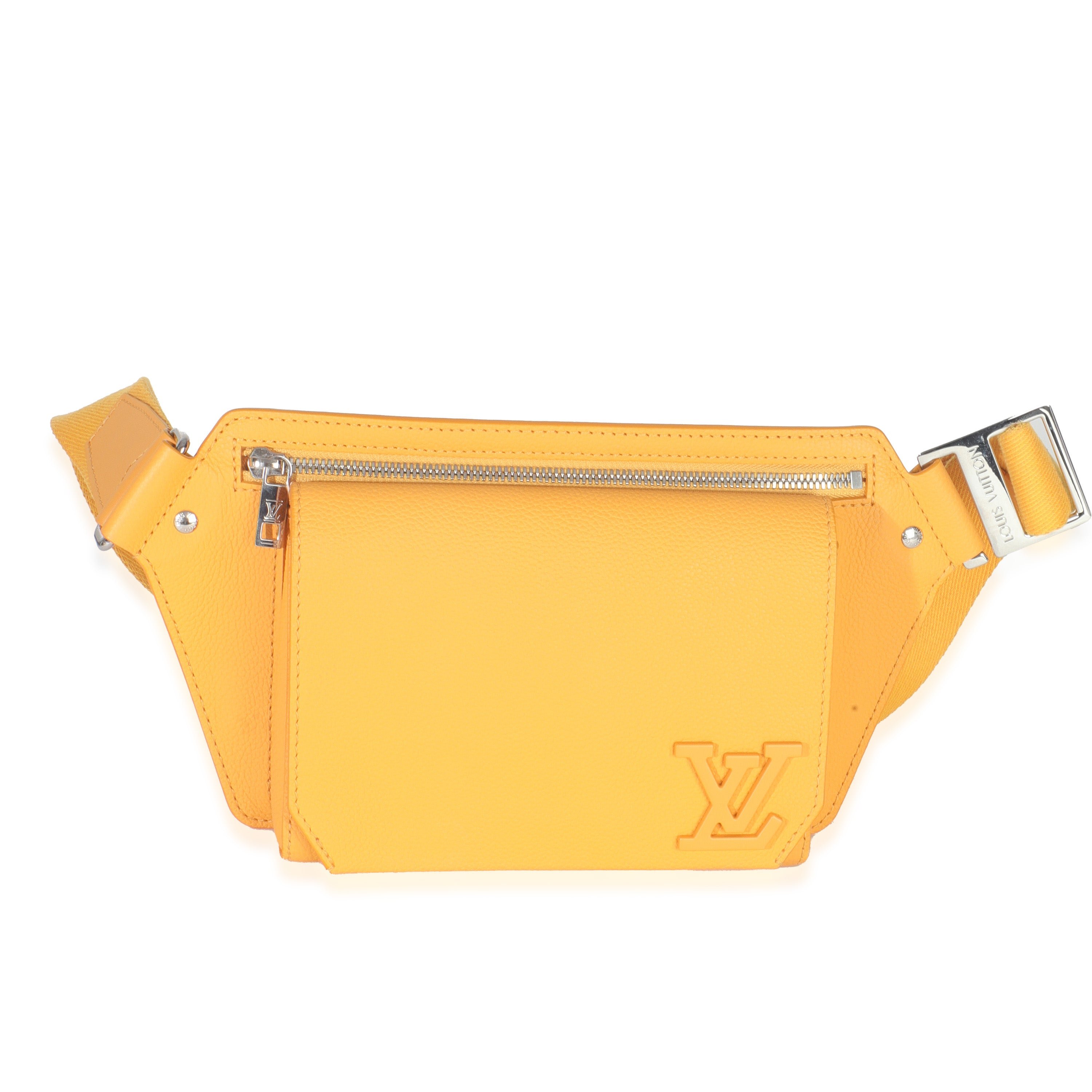 Safran Yellow Calfskin Aerogram Takeoff Slingbag