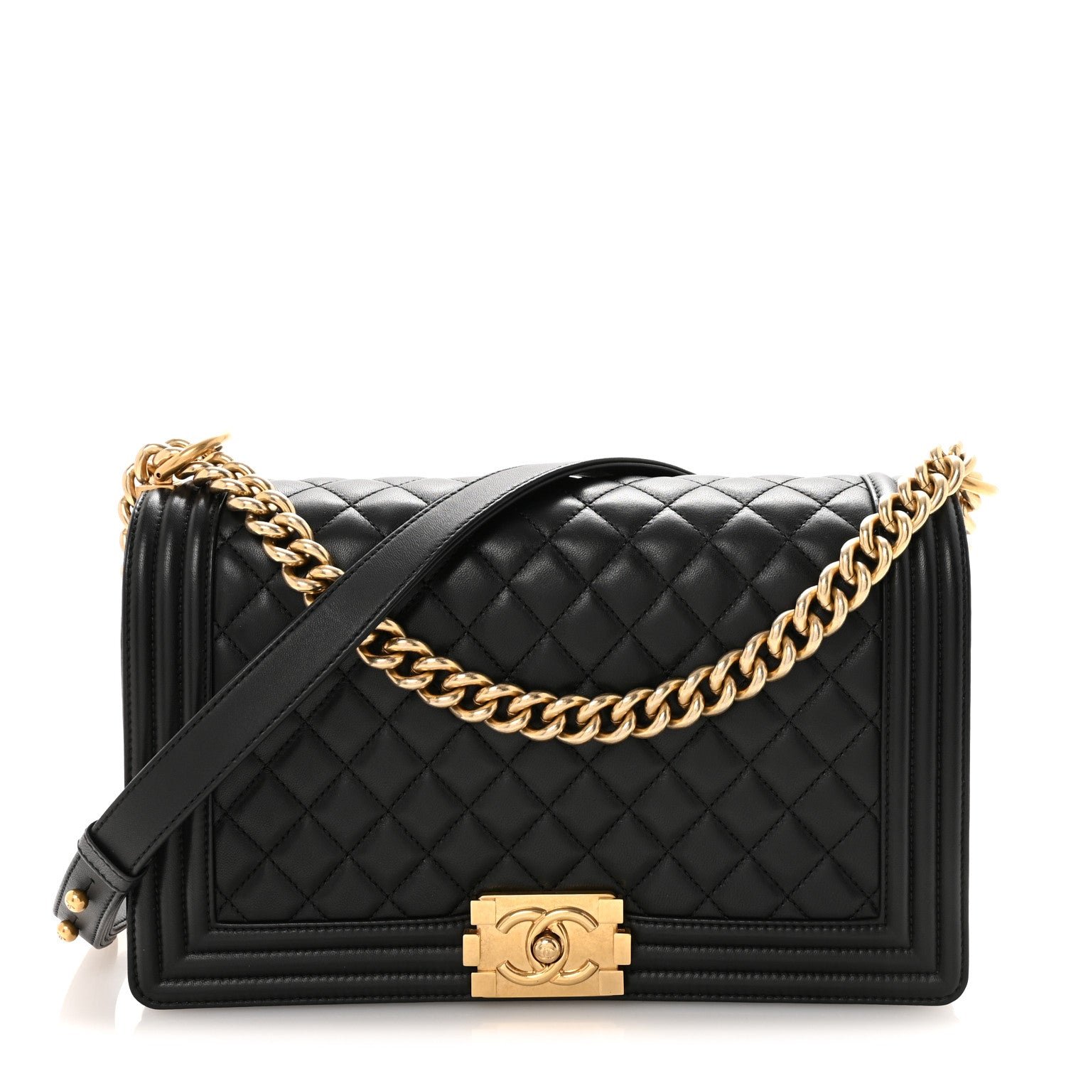 Chanel Lambskin Quilted New Medium Boy Flap Black