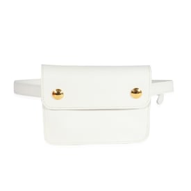 Hermes Hermès Vintage White Evergrain Pochette Belt Bag GHW