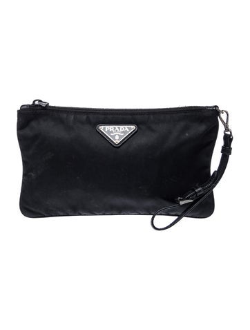 Saffiano Leather Saffiano Lux-Trimmed Tessuto Wrist Pouch