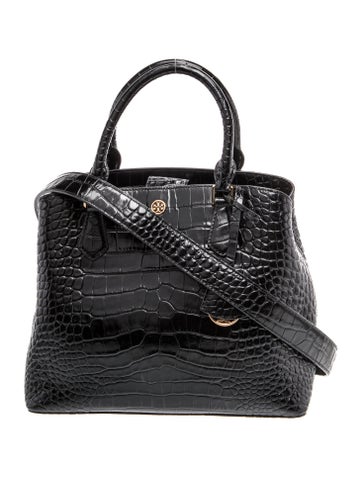 Embossed Leather Top Handle Bag