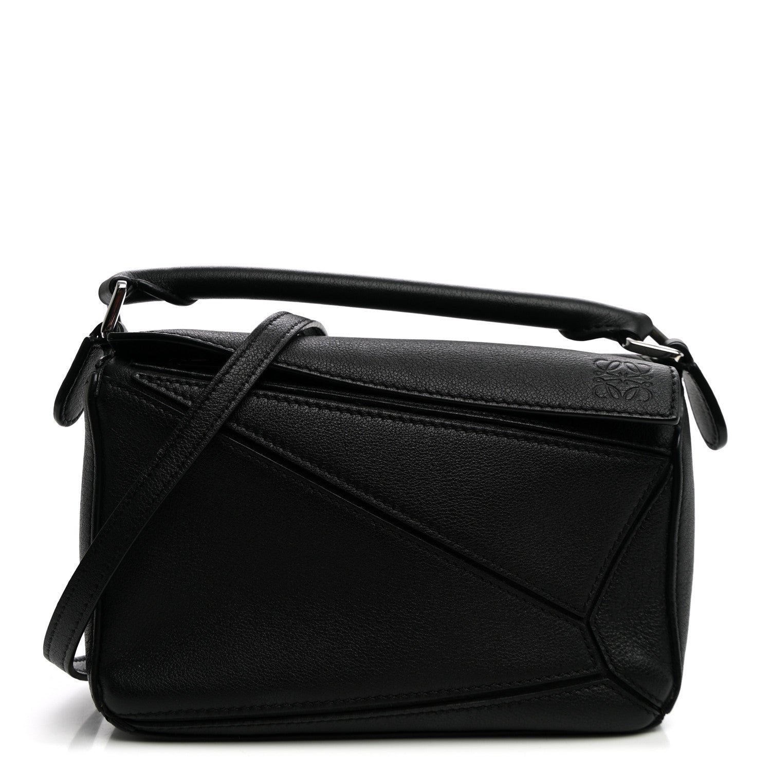 Loewe Calfskin Mini Puzzle Edge Bag Black