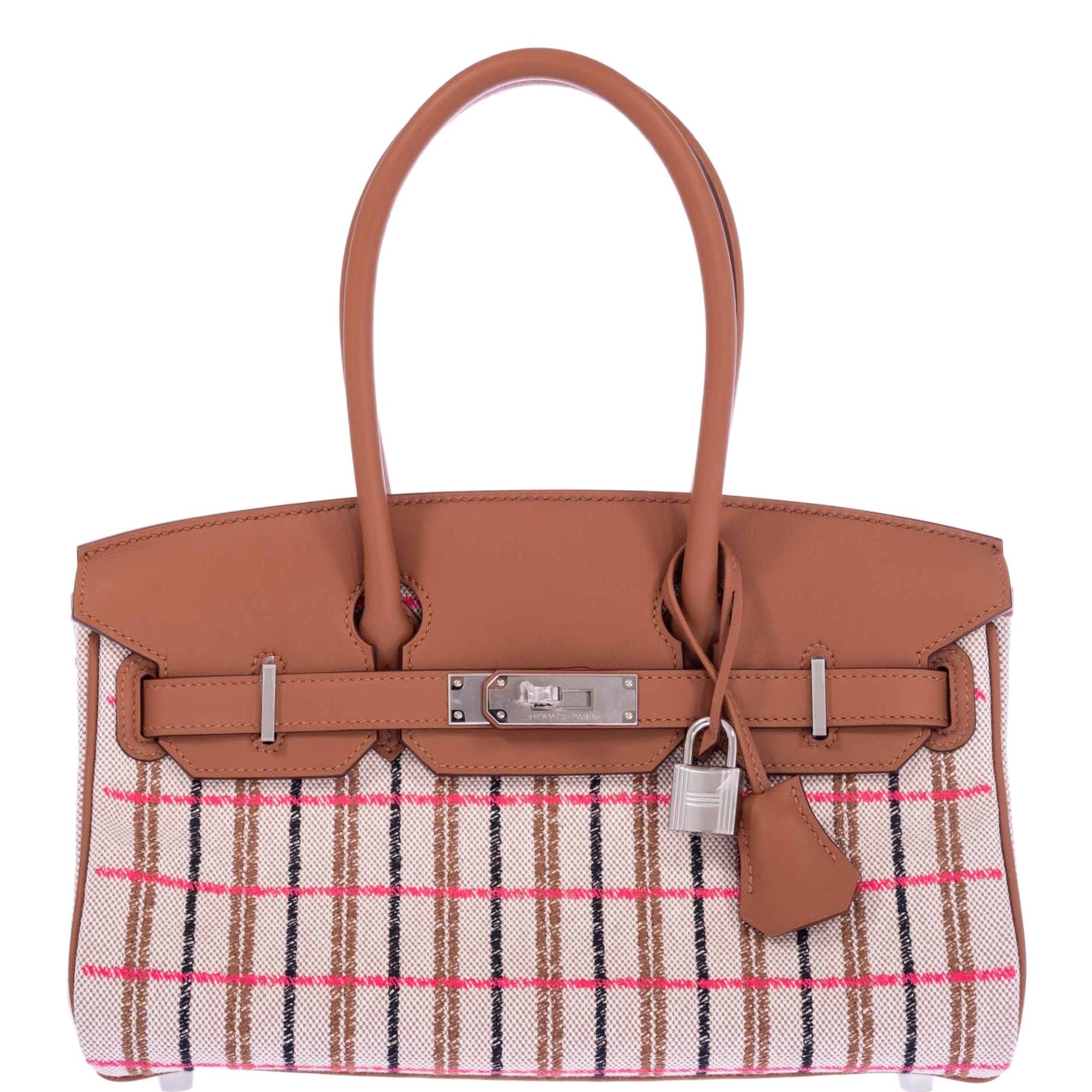 Hermes Hermès Birkin Shoulder 29 Light Gold Evercolor Embroidered Toile Palladium Hardware