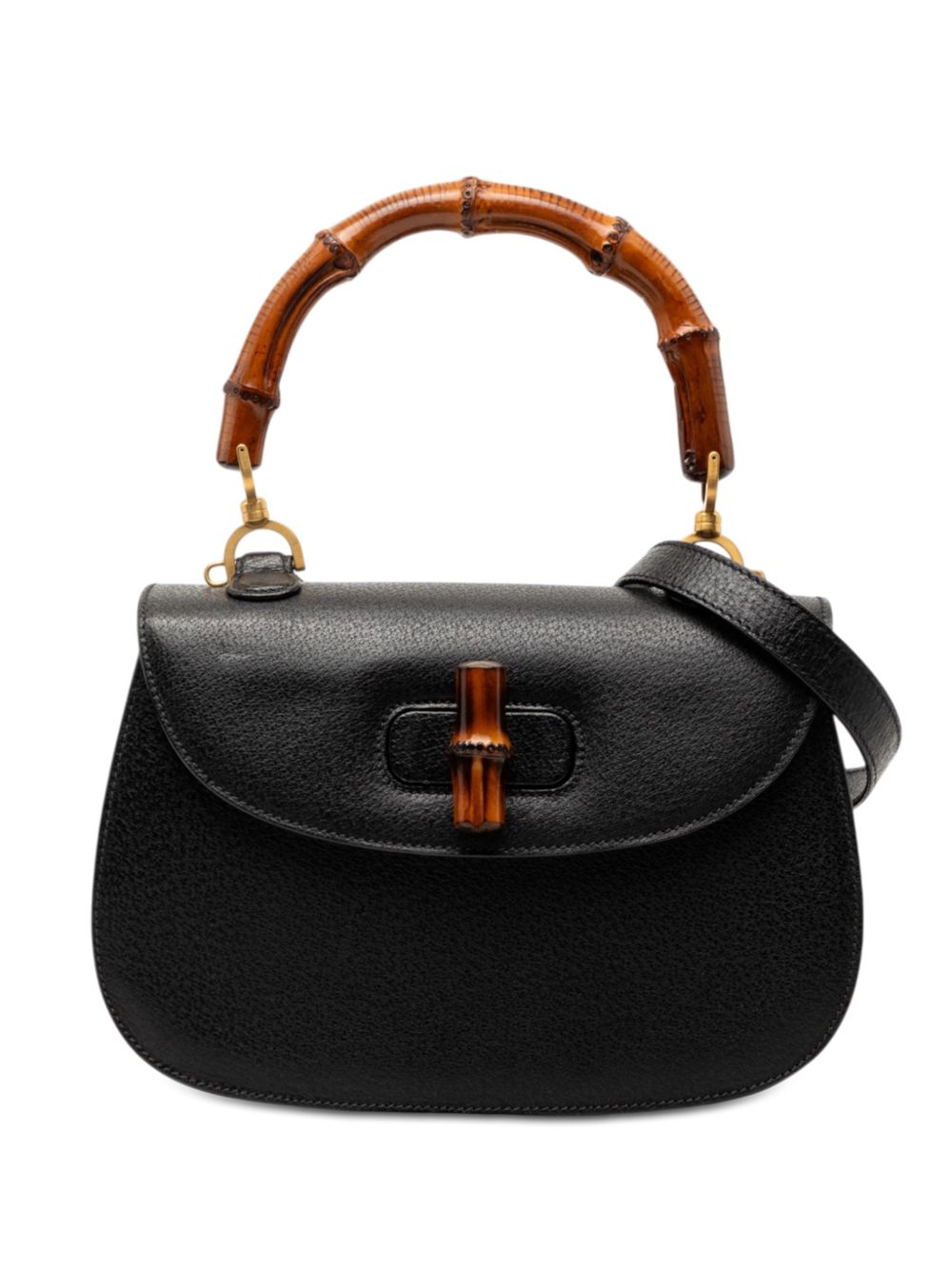 20th Century Small Grained Calfskin Bamboo Night satchel