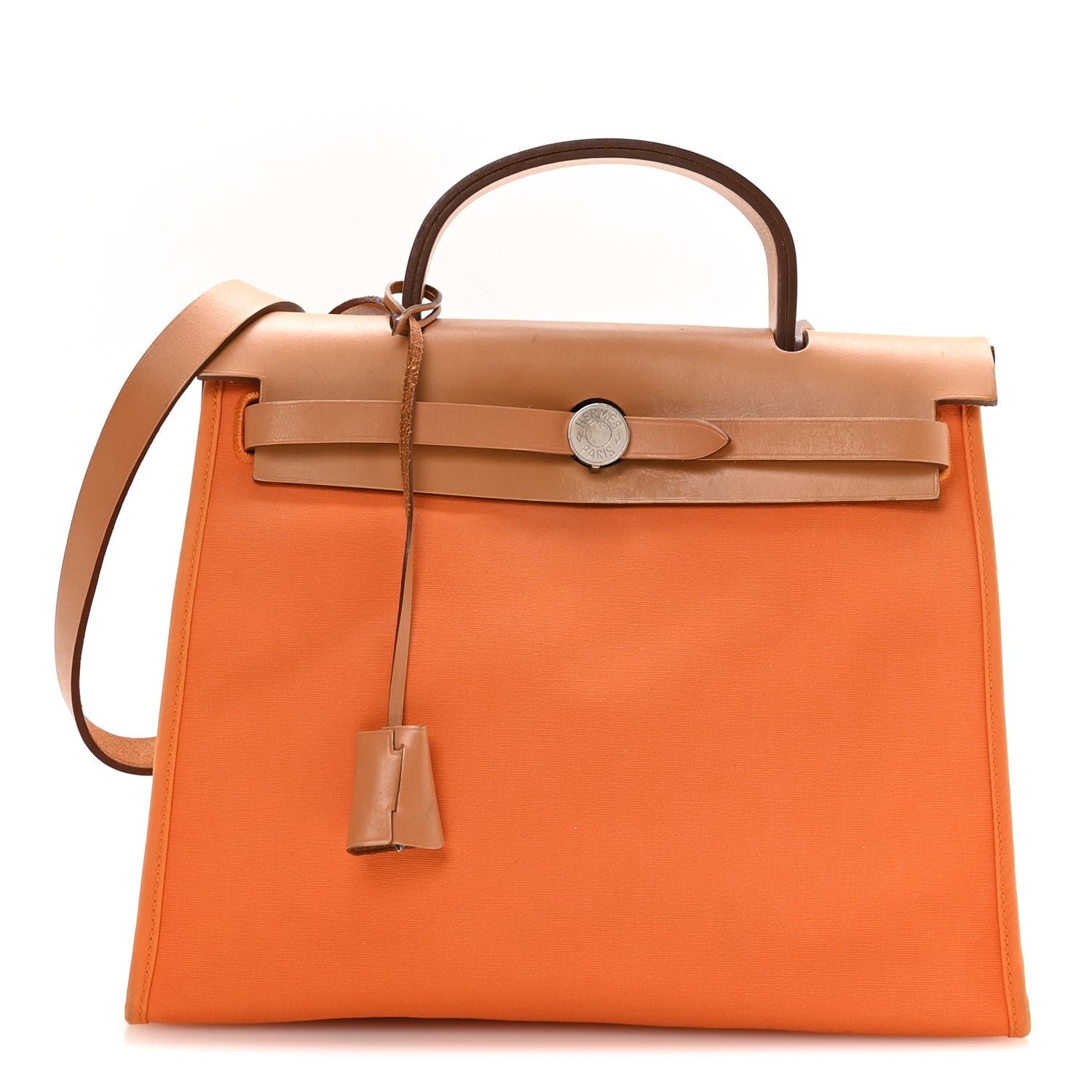 Hermes Vache Hunter Toile Herbag Zip 31 PM Orange