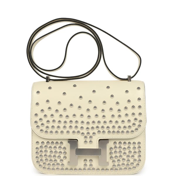 Hermes Hermes Constance 18 Clouté Cream Box Palladium Hardware