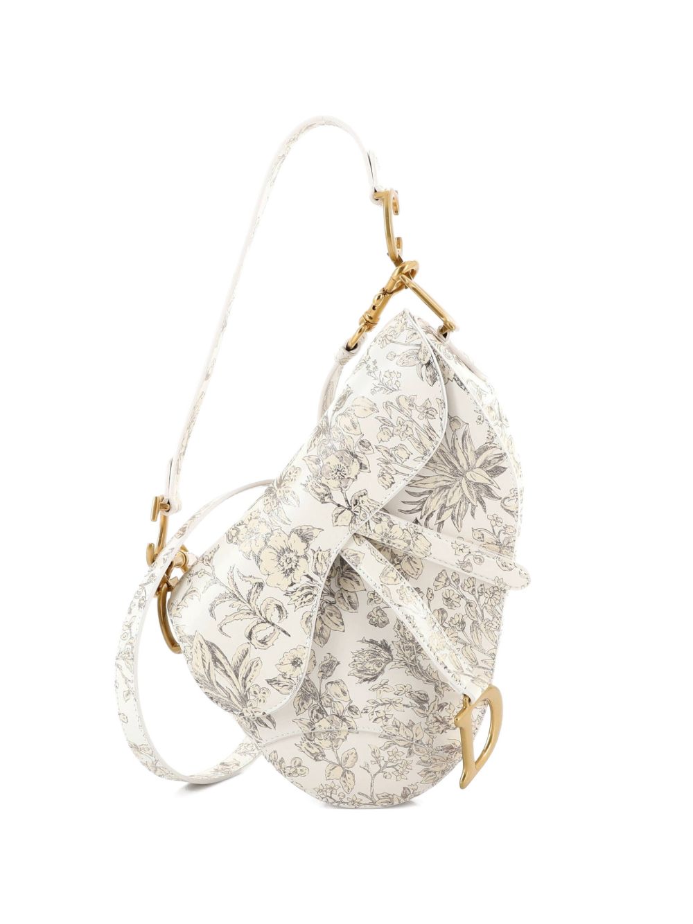 Saddle Handbag with Strap Printed Leather Medium shoulder bag