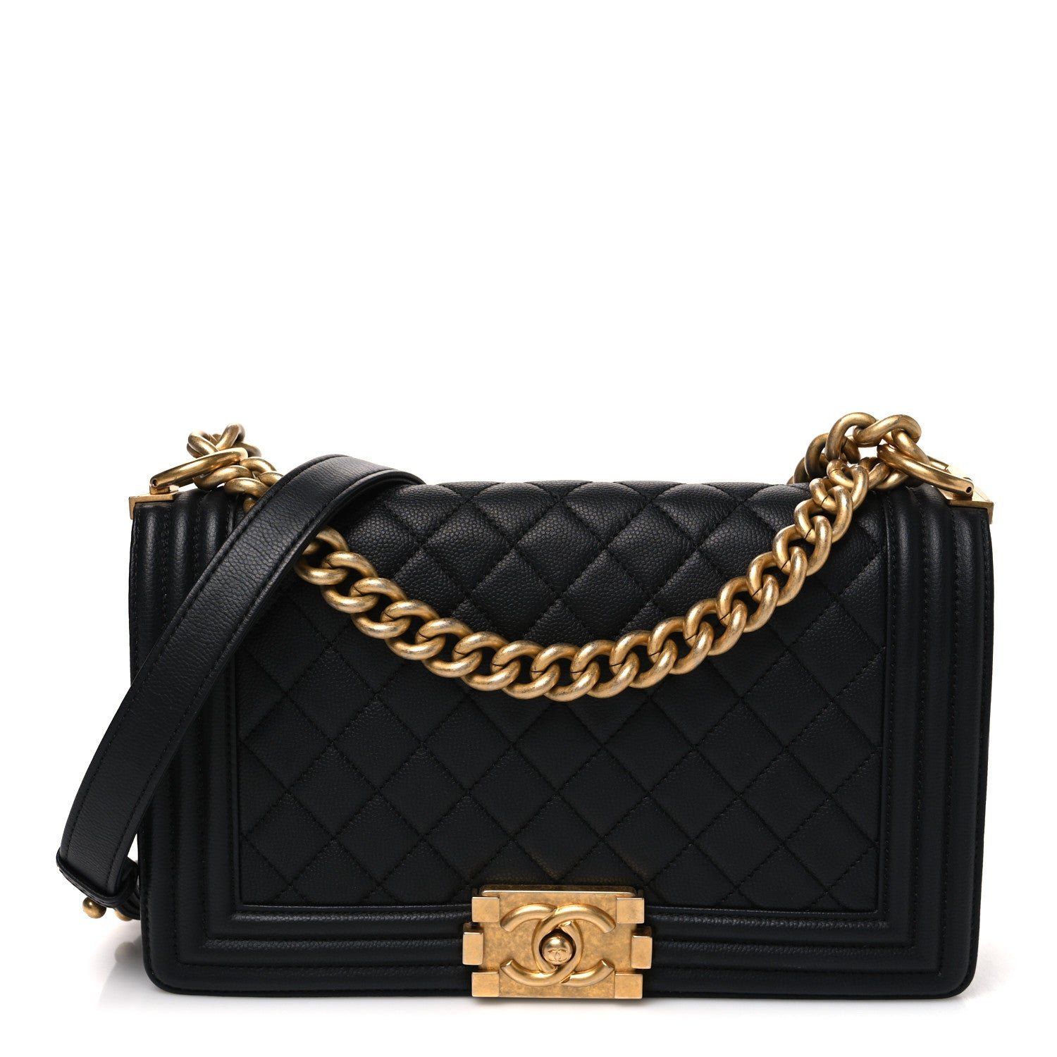 Chanel Caviar Quilted Medium Boy Flap Black