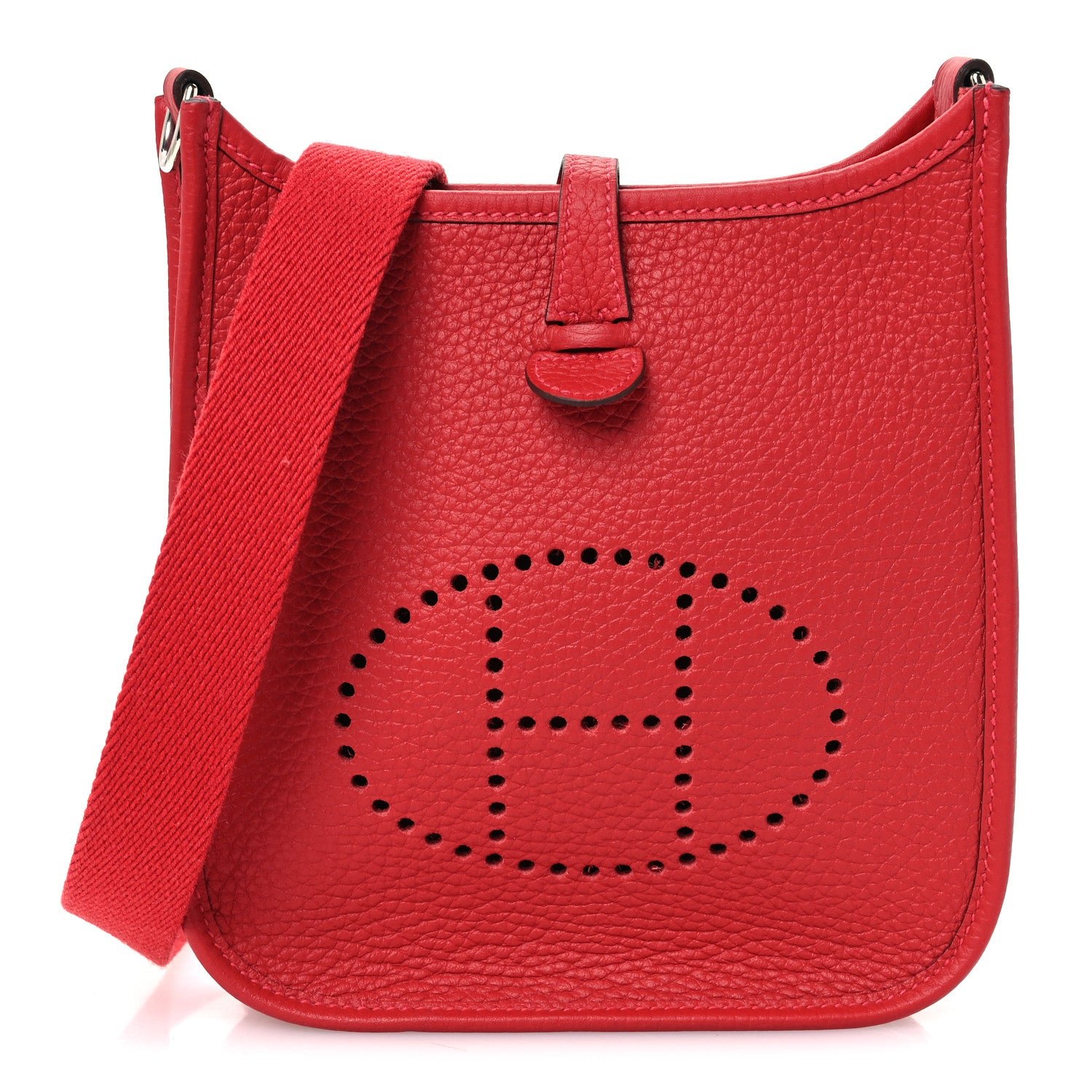 Hermes Taurillon Clemence Evelyne TPM Rouge Casaque