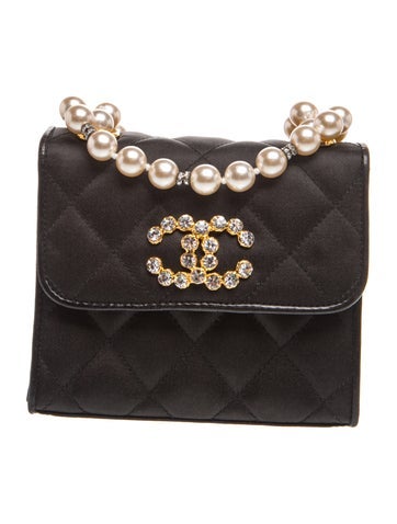 Vintage Strass & Pearl Satin Evening Bag