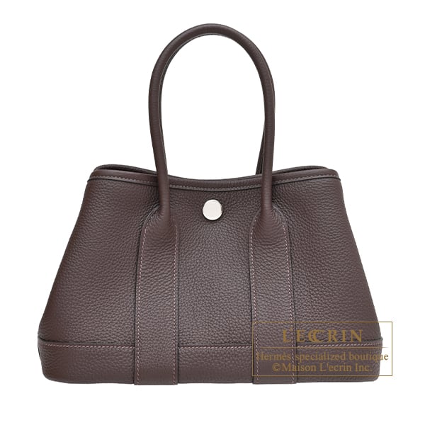 Hermes Neo Garden bag 23 Chocolat Togo leather Silver hardware