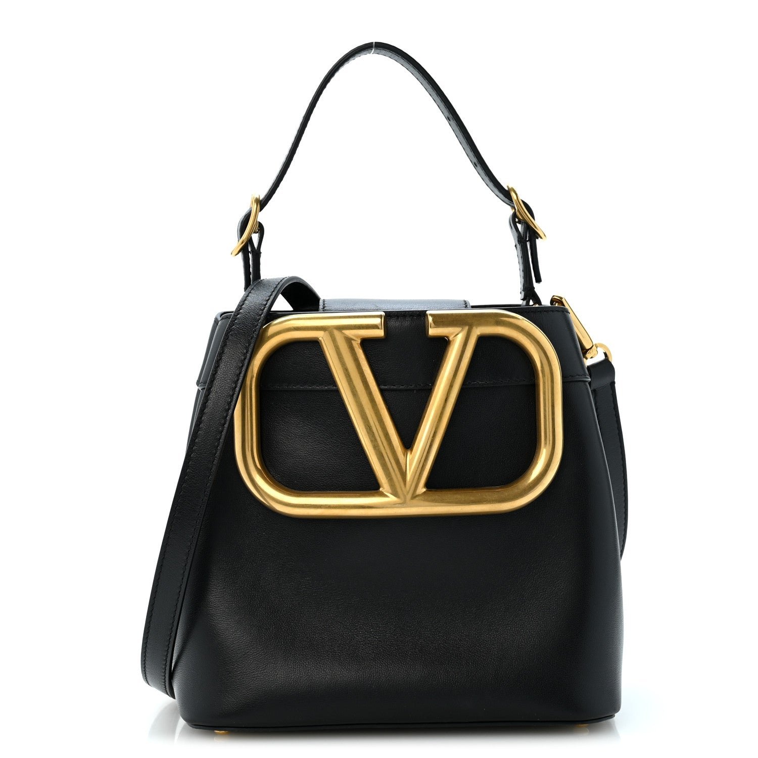 Valentino Garavani Nappa Vlogo Bucket Bag Black