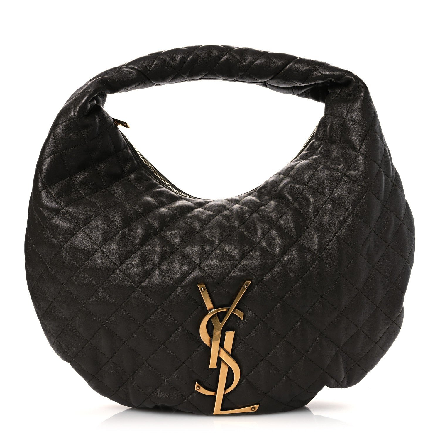 Saint Laurent Lambskin Quilted Maxi Icare Shopping Hobo Light Musk