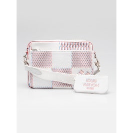 Louis Vuitton White/Multicolor Giant Damier Spray Trio Messenger Bag