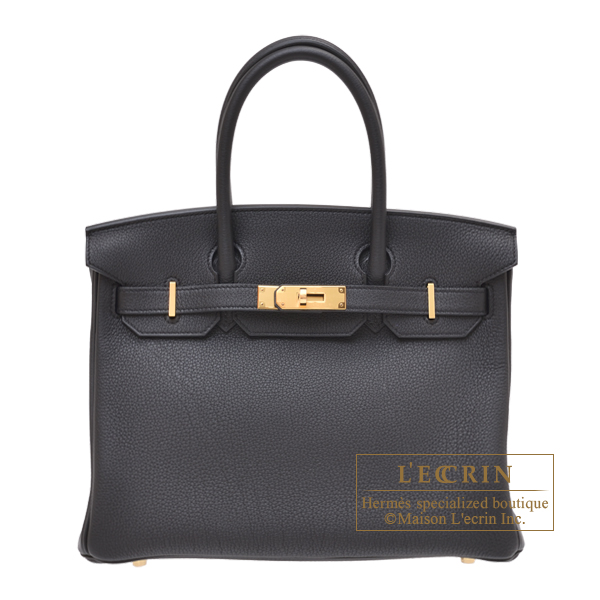 Hermes Birkin bag 30 Black Togo leather Gold hardware
