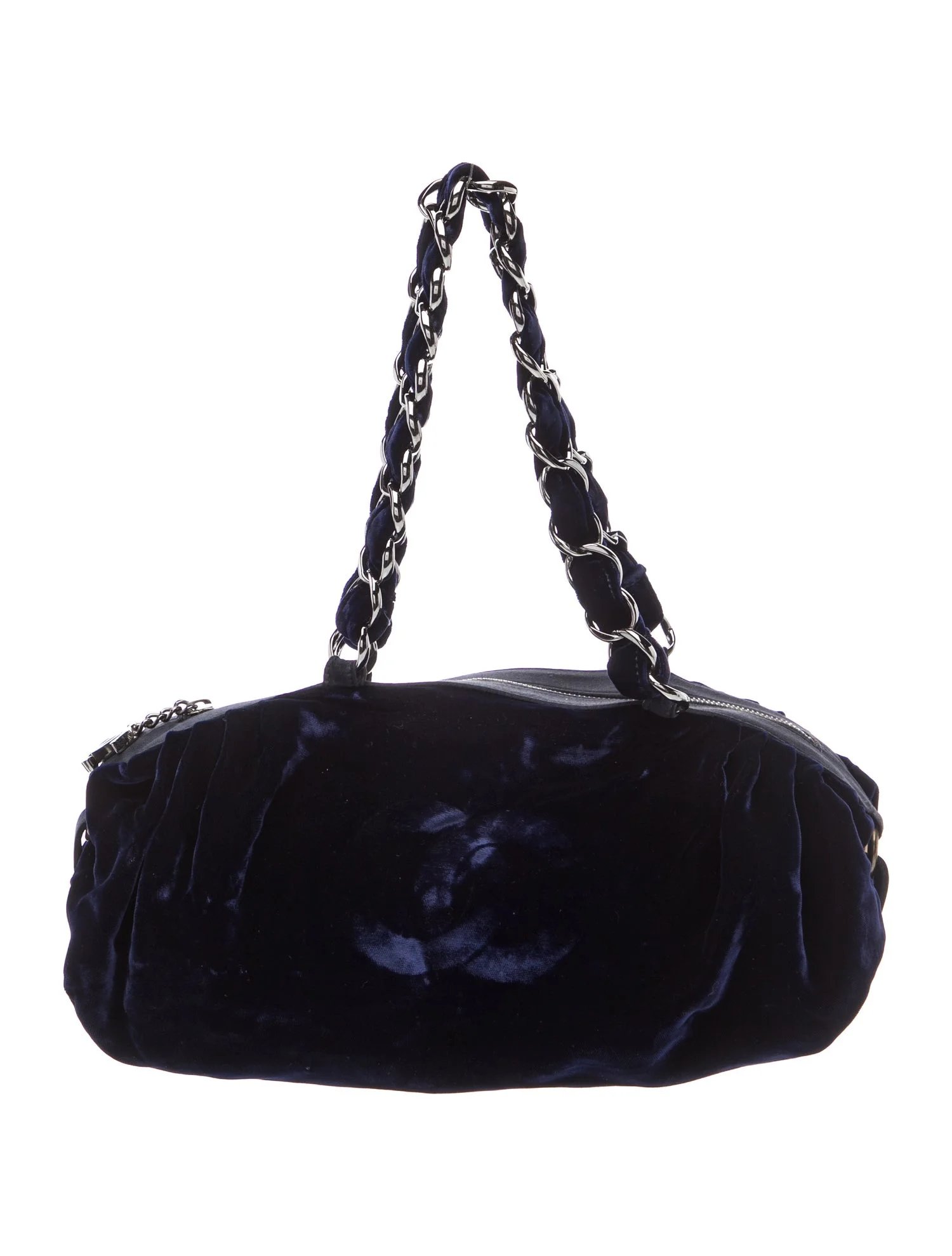 Velvet Chain Barrel Bag