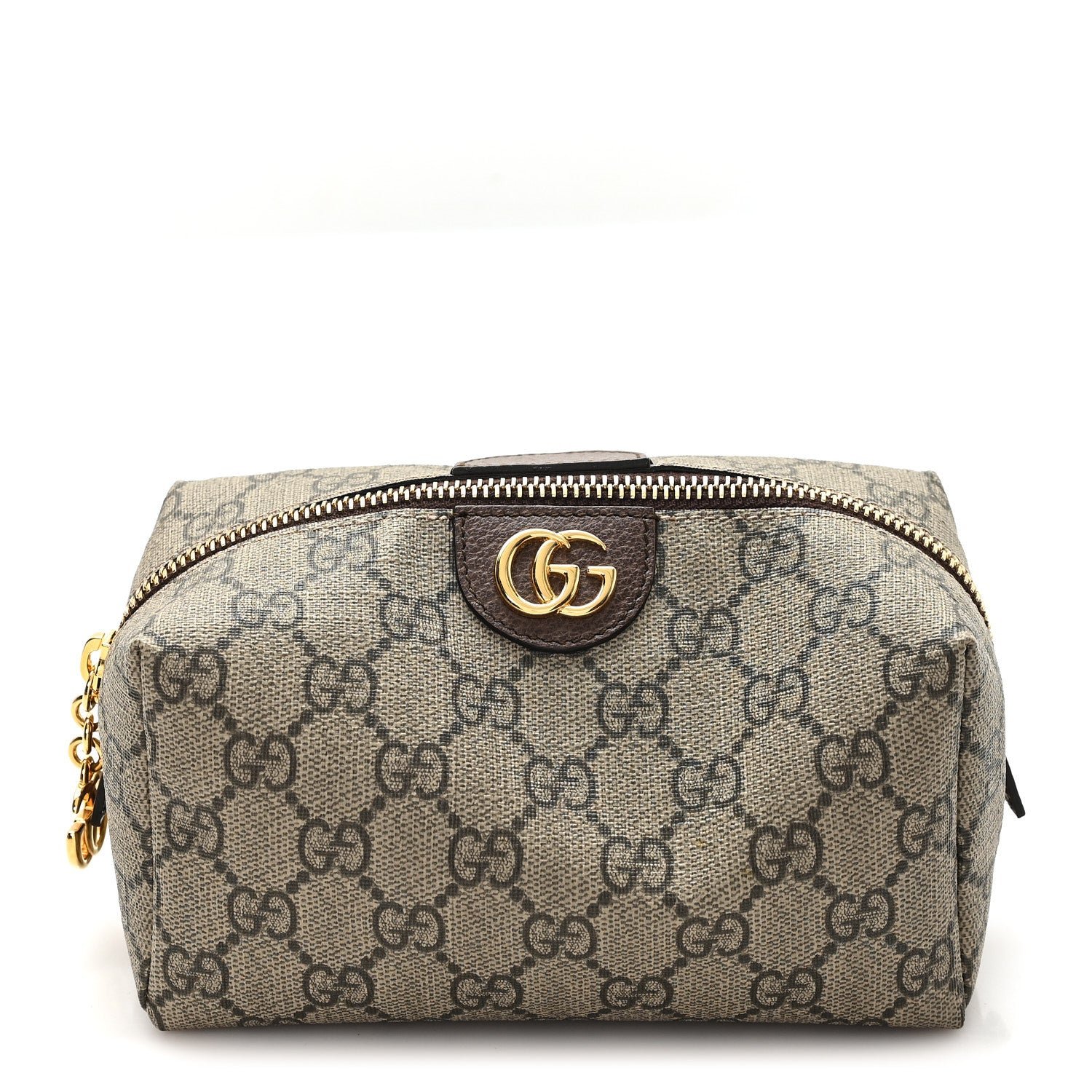 Gucci Soft GG Supreme Monogram Calfskin Medium Ophidia Cosmetic Case Beige Ebony New Acero