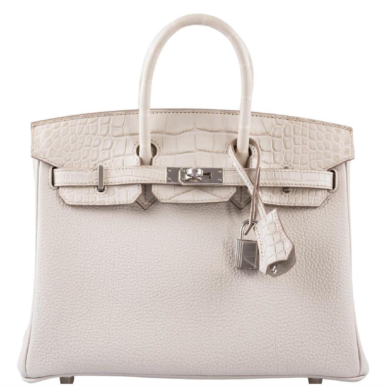 Hermès Birkin 25 Touch Béton Togo and Matte Alligator Palladium Hardware