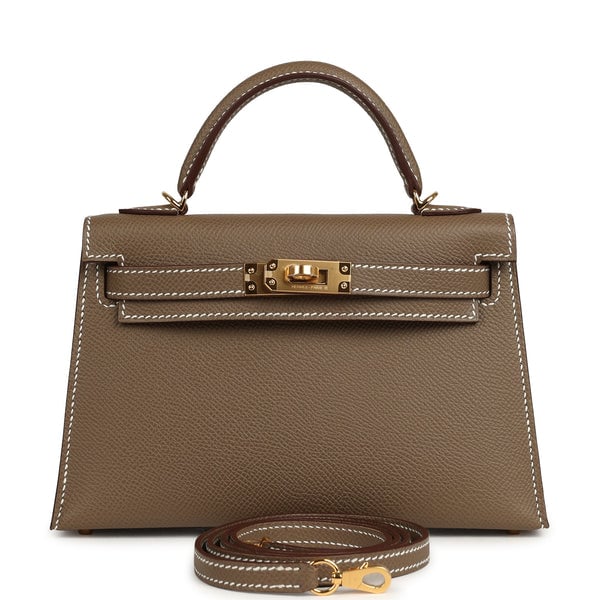 Hermes Hermes Kelly Sellier 20 Etoupe Epsom Gold Hardware