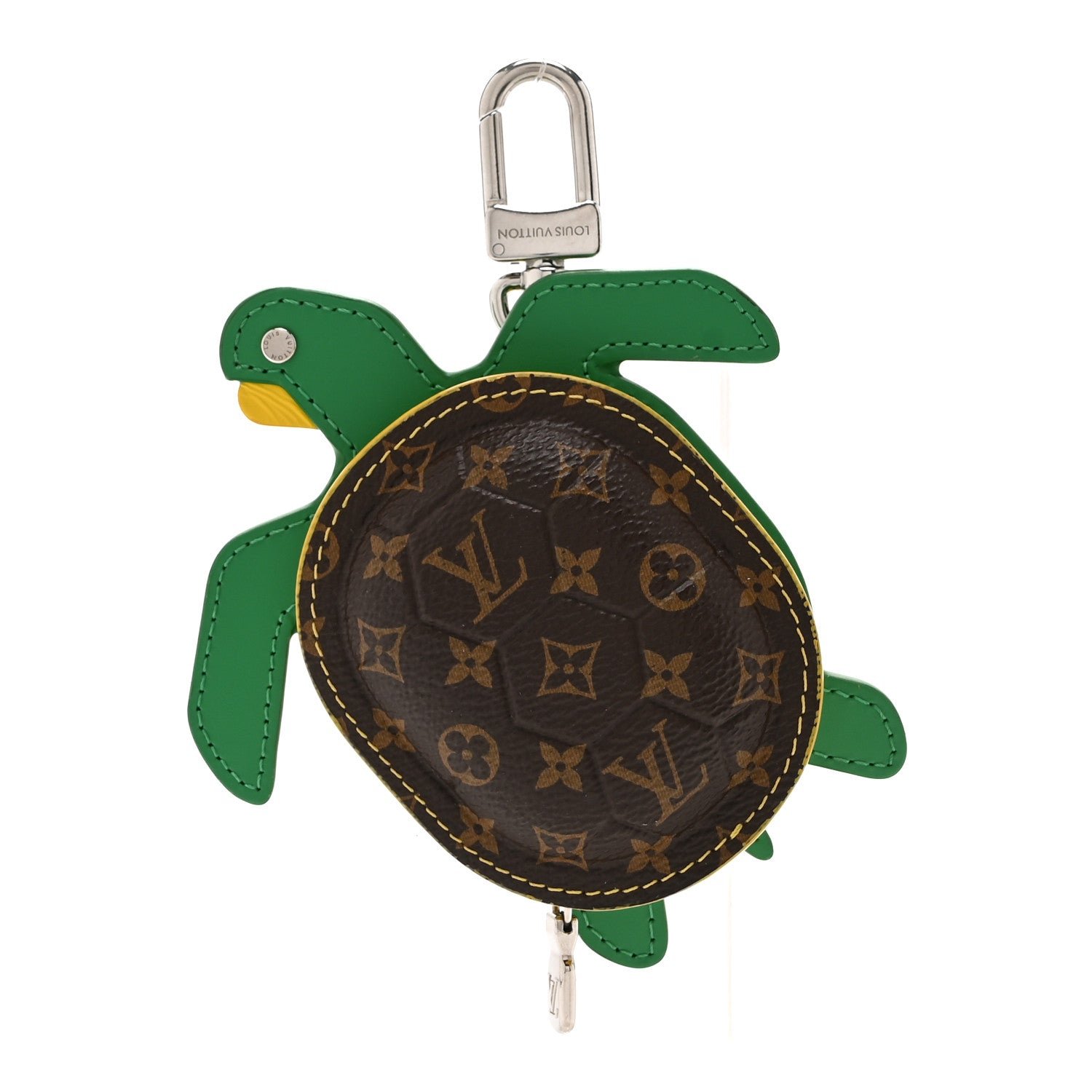 Louis Vuitton Monogram Calfskin LV Turtle Pouch Bag Charm Brown