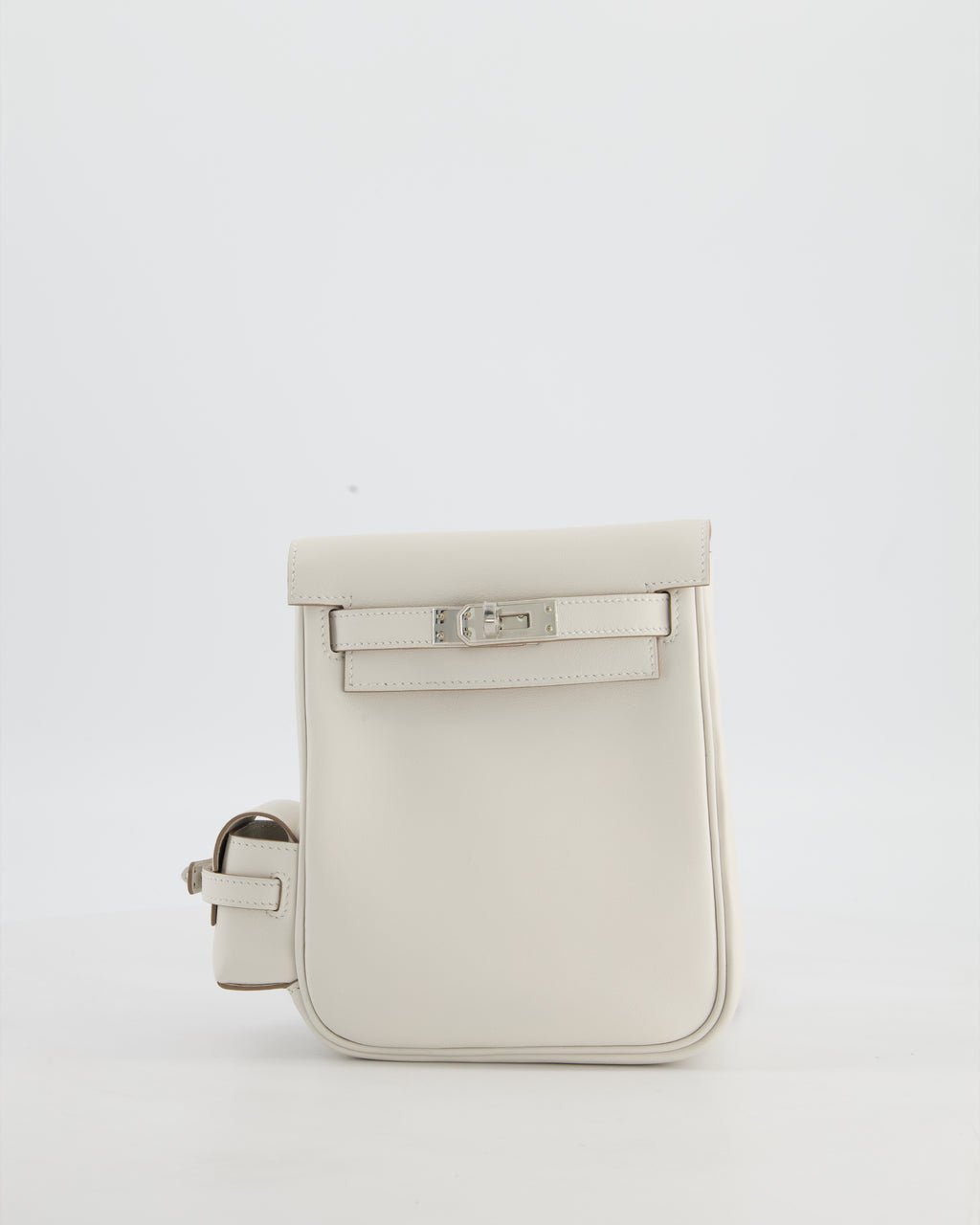 Hermes *RARE* Hermès Kelly Jump Backpack Bag in Gris Pale Swift Leather with Palladium Hardware