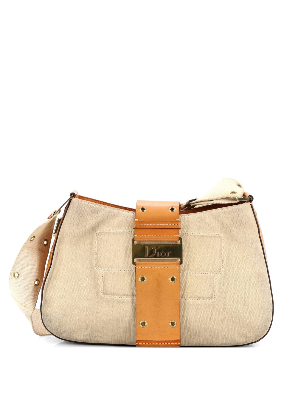 Vintage Street Chic Columbus Diorissimo Canvas with Leather Medium shoulder bag