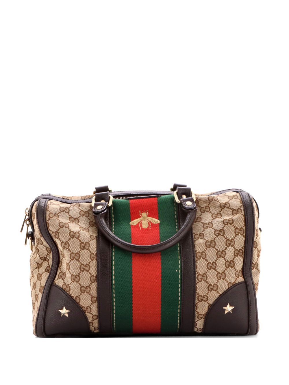 Vintage Bee Web Boston Bag GG Canvas Medium satchel