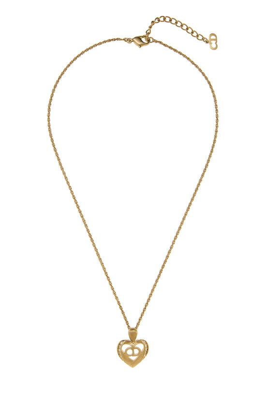 Dior Gold Crystal 'CD' Necklace