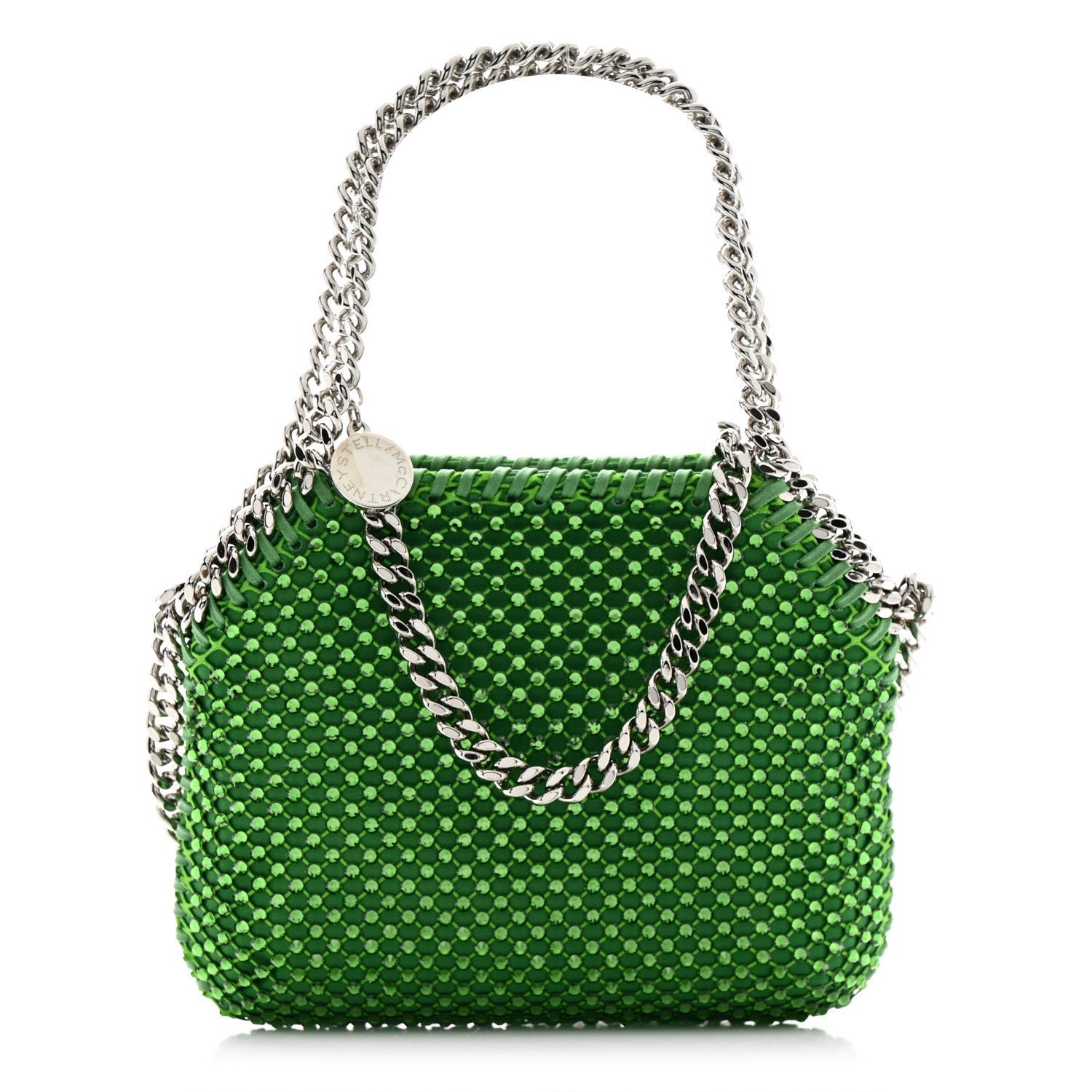 Stella McCartney Mesh Crystal Mini Falabella Crossbody Bag Green