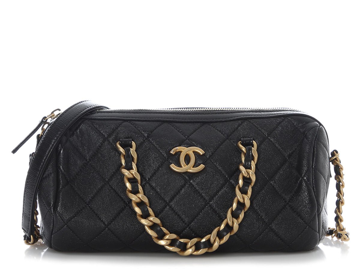 Chanel Black Quilted Calfskin Fashion Therapy Bowling Bag