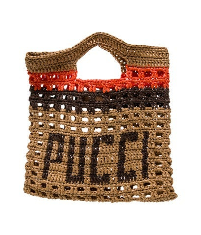 Emilio Pucci Pucci Raffia Top Handle Bag