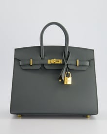 Hermes *RARE* Hermès Birkin Sellier 25cm in Vert Amande Epsom Leather with Gold Hardware