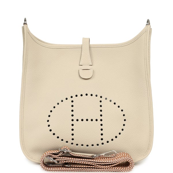 Hermes Evelyne III PM Craie Clemence Palladium Hardware