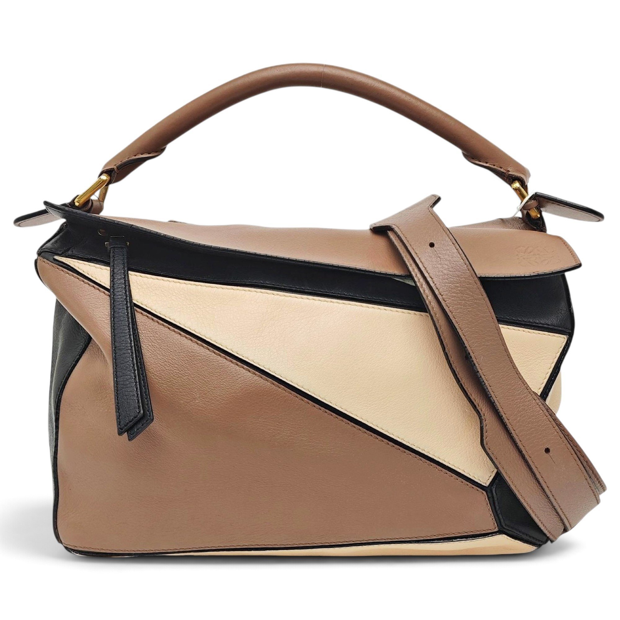 Puzzle leather crossbody bag