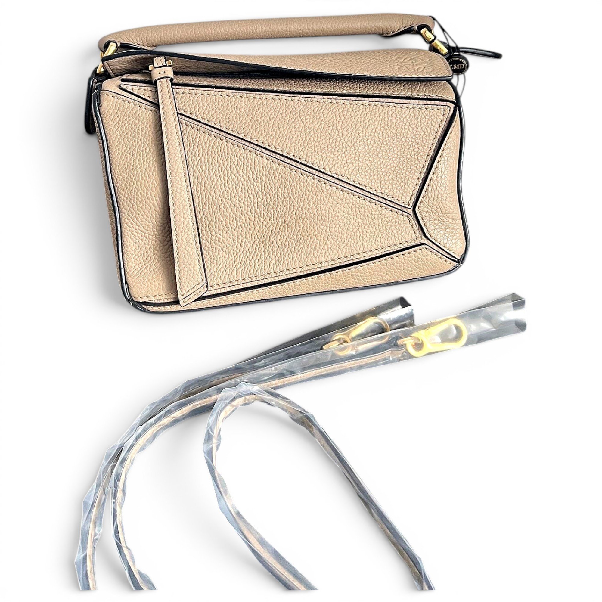 Puzzle leather handbag