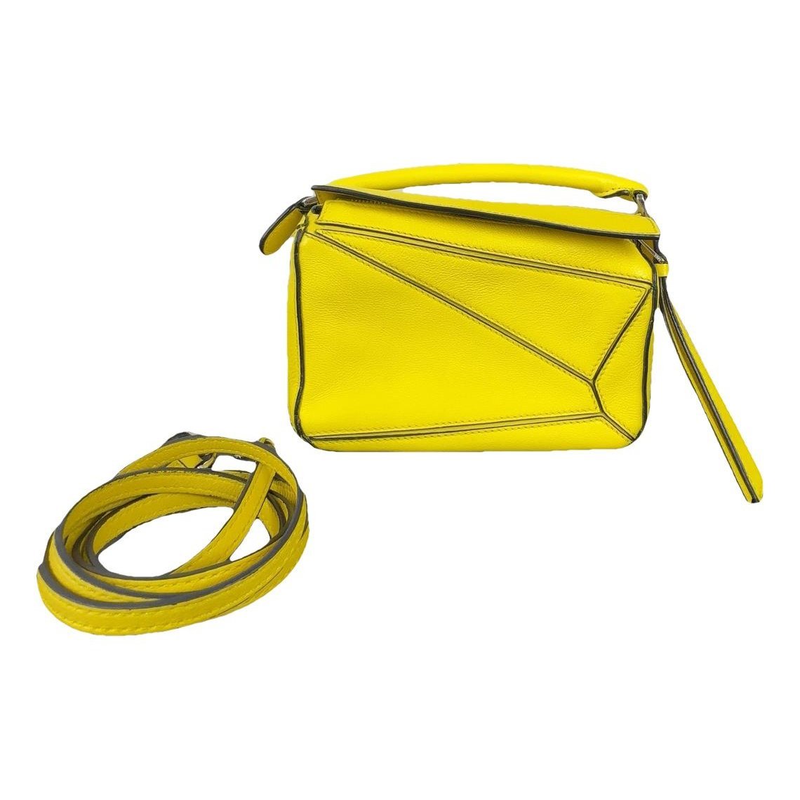 Puzzle leather handbag