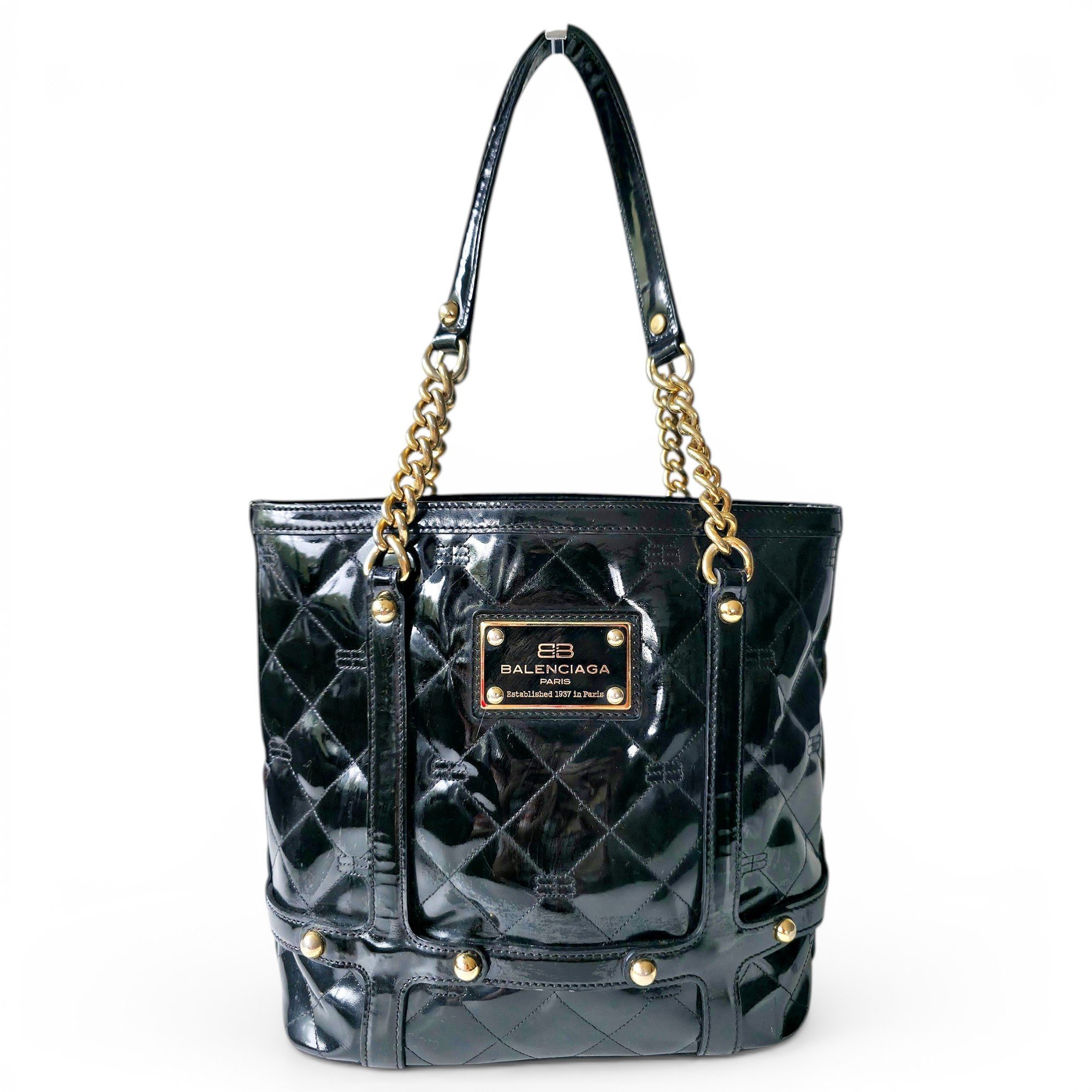 Patent leather handbag