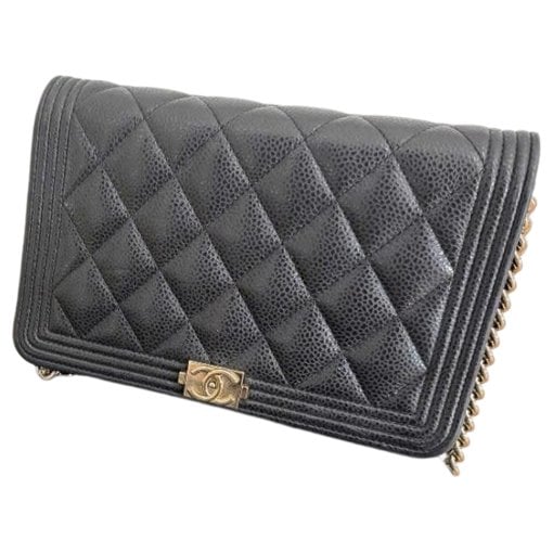 Wallet On Chain Boy Half Flap leather crossbody bag