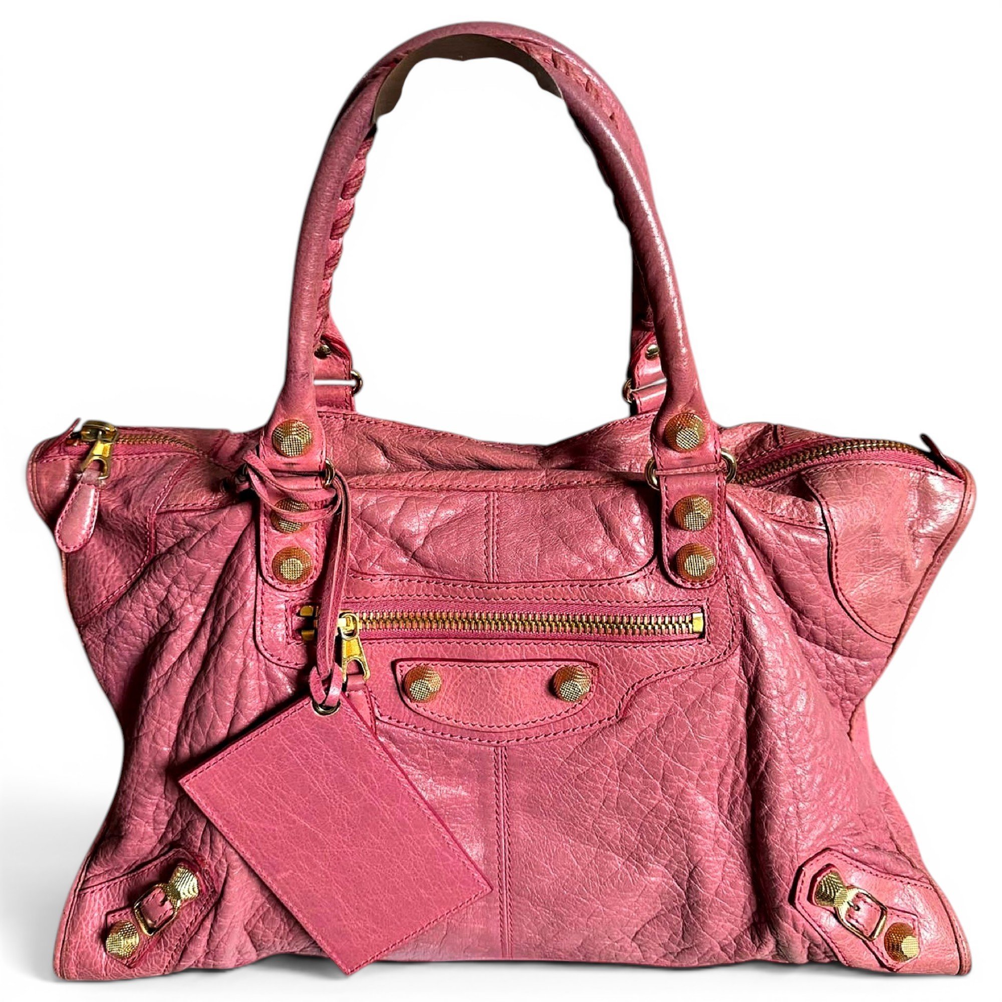 City leather handbag