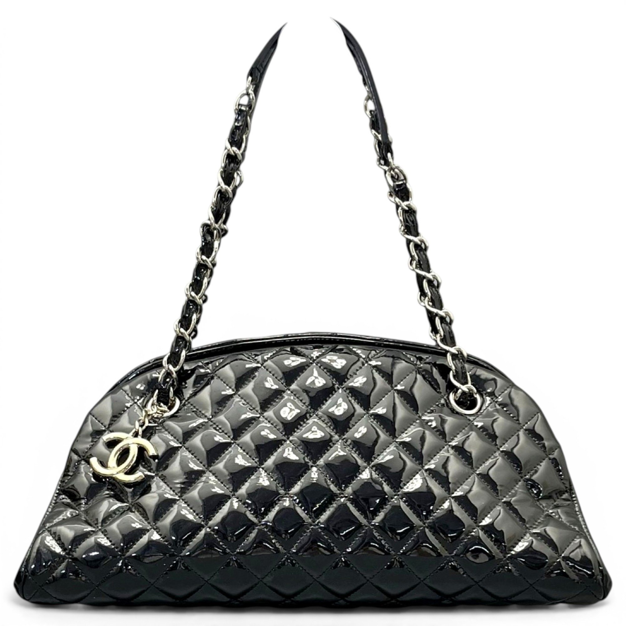 Mademoiselle patent leather handbag